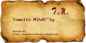 Tomsits Mihály névjegykártya